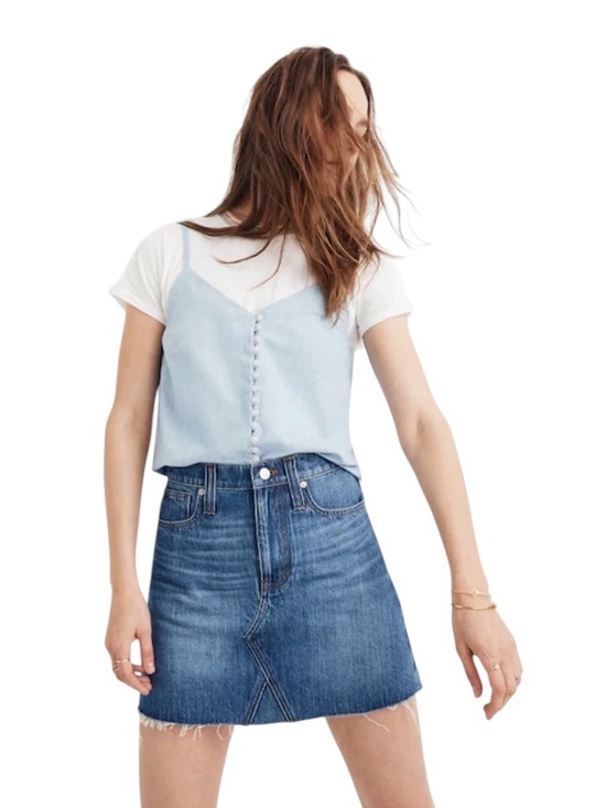 Madewell Dresses & Skirts - Madewell Rigid Denim A-Line Mini Skirt in Lakeline Wash  Size 25 #2133